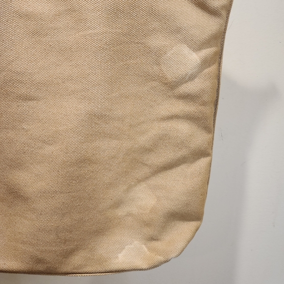 J. Mclaughlin Tan Canvas Tote Bag with Leather Straps - Picture 12 of 13